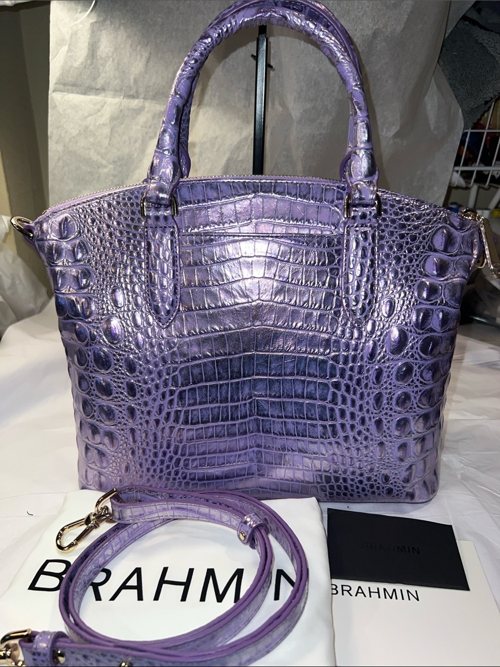 Brahmin Duxbury Sheer Lavender Melbourne satchel - Picture 3 of 5